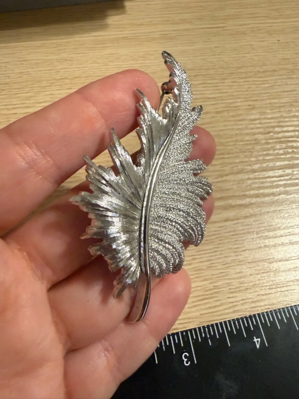 Monet Silver-Tone Feather Pin‎ Brooch